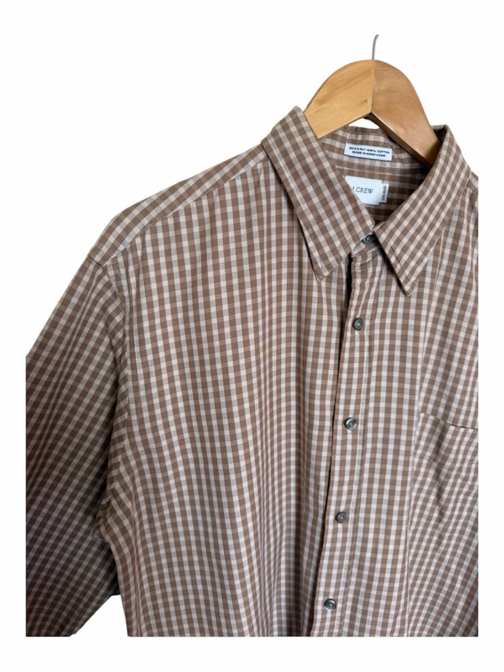 J. Crew Brown Plaid 100% Cotton Button-Up Shirt. Size Large
